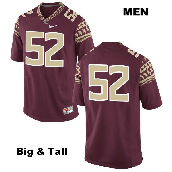 Men's NCAA Nike Florida State Seminoles #52 Jamario Mathis College Big & Tall No Name Red Stitched Authentic Football Jersey ZYX4169PT